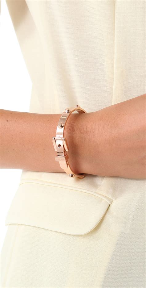 michael kors heritage rose gold astor buckle bangle|michael kors rose gold necklace.